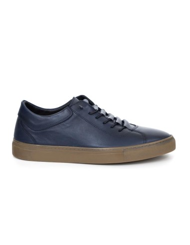 Blue leather sneakers