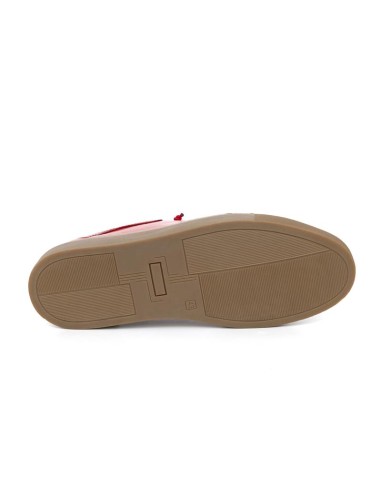 Sneakers de piel liso color rojo