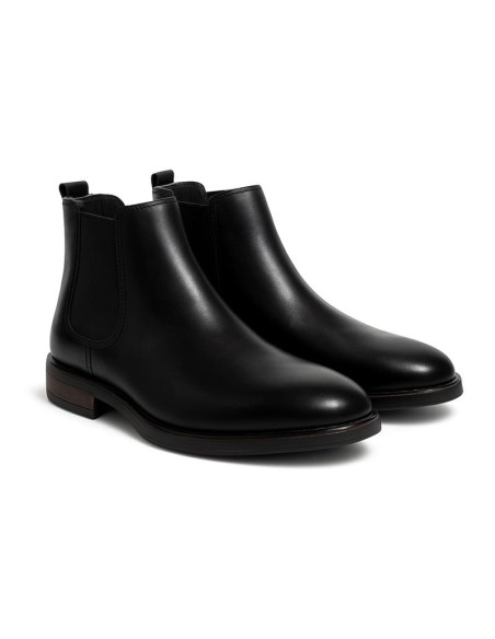 Black leather chelsea boots
