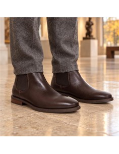 Brown leather chelsea boots