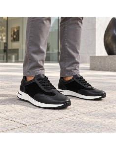 Black leather sport shoe