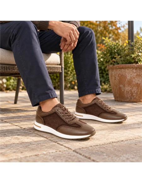 Brown leather sport shoe
