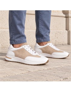 White leather sport shoe