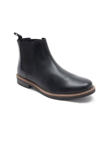 Botines Chelsea de piel con elástico lateral color negro