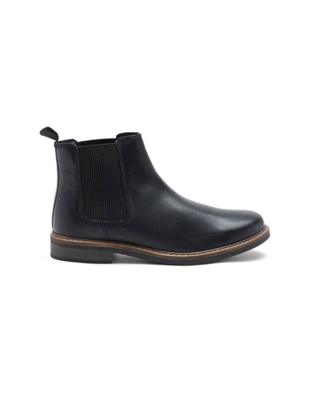 Botines Chelsea de piel con elástico lateral color negro