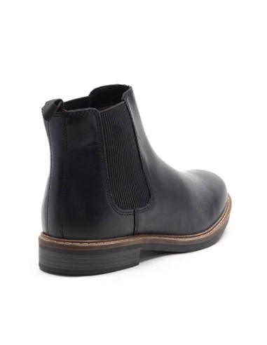 Botines Chelsea de piel con elástico lateral color negro