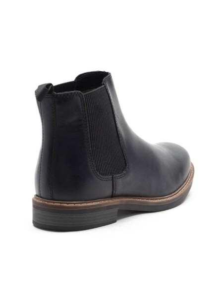 Botines Chelsea de piel con elástico lateral color negro
