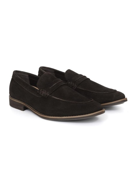 Brown suede moccasin
