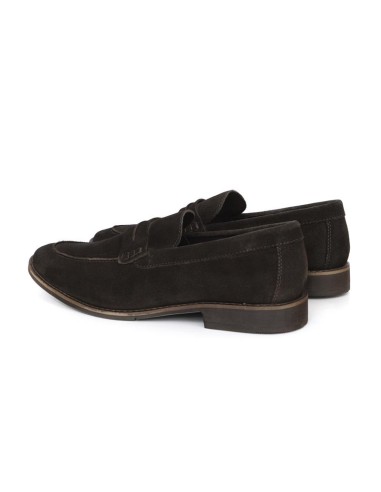 Mocasín de ante con antifaz color marrón
