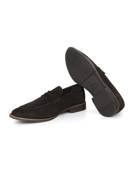 Brown suede moccasin