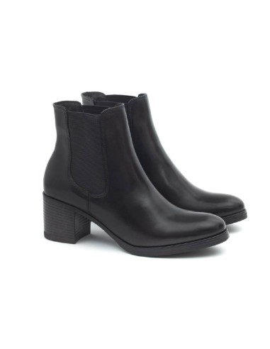 bottines pour femmes en cuir noir W-NAYALA-BLACK