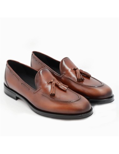 Brown leather moccasin
