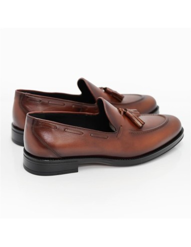 Brown leather moccasin