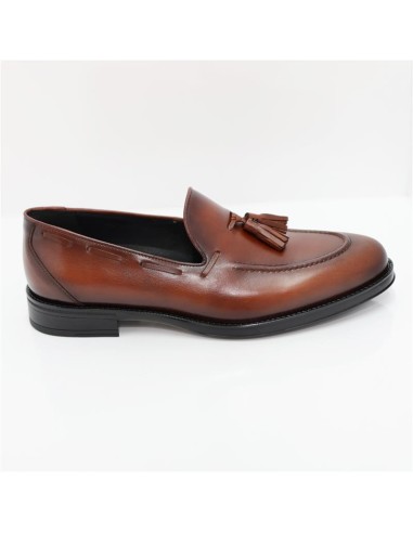 Mocasín de piel con plantilla extraible color marrón