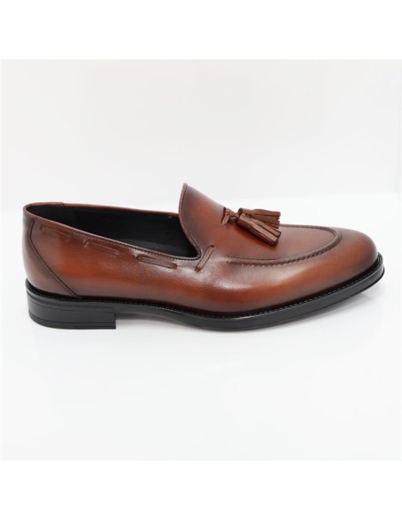 Brown leather moccasin