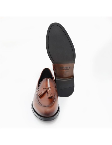 Brown leather moccasin