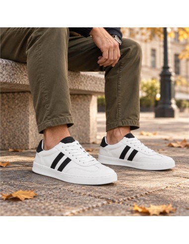 Sneakers de piel liso color blanco