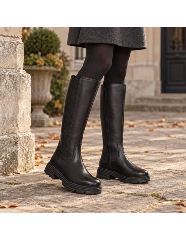 Botas de mujer de piel liso color negro