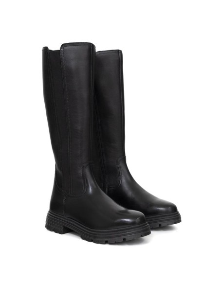 Black leather Women's high boots