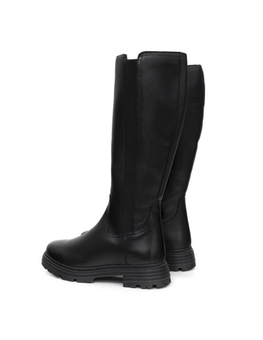 Black leather Women's high boots
