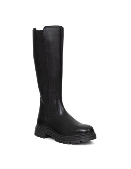 Black leather Women's high boots