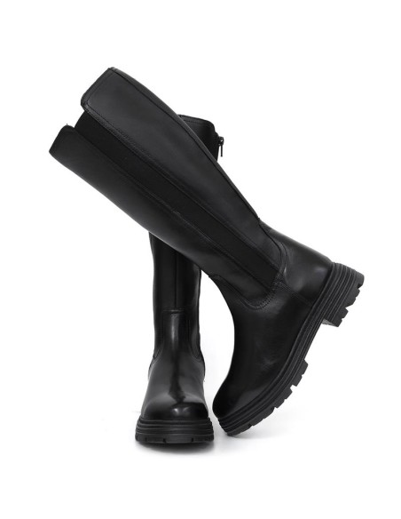Botas de mujer de piel liso color negro