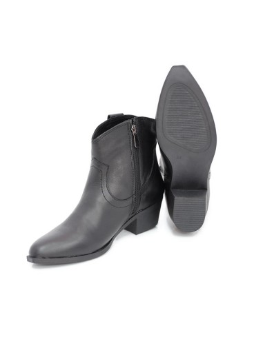 bottines femme lisse le noir W-ARELI-NEGRO