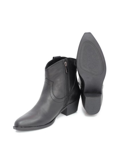 bottines femme lisse le noir W-ARELI-NEGRO