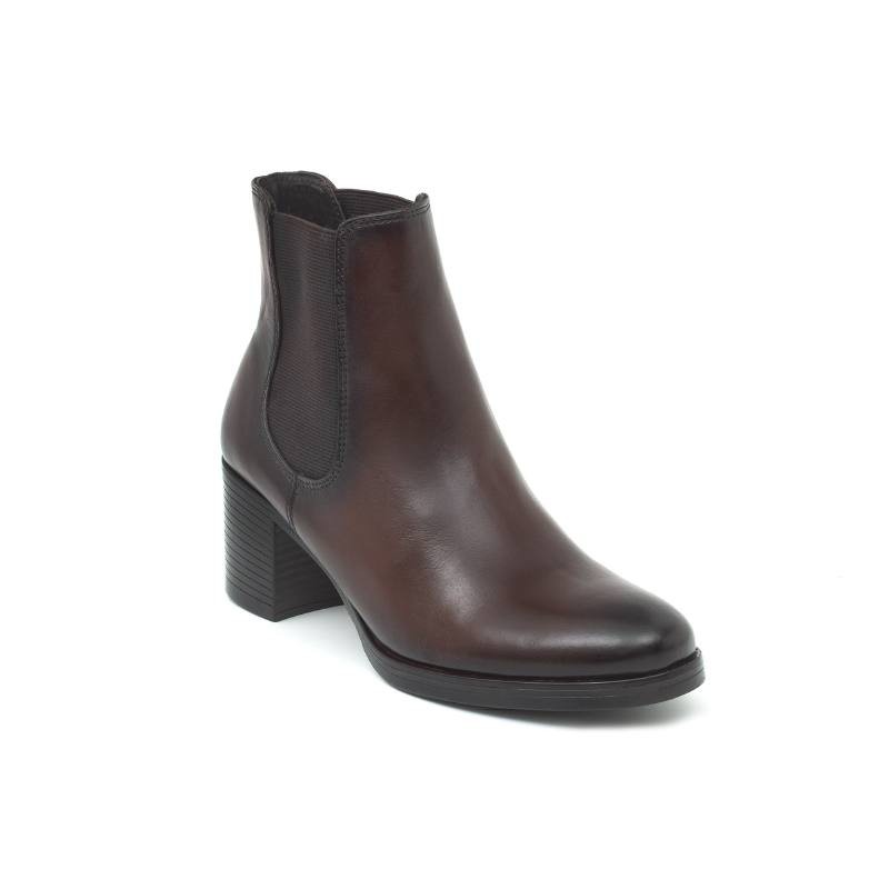 brown leather women's ankle boots W-NAYAMAN-BROWN