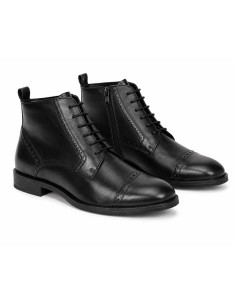 Black leather women's boots 2