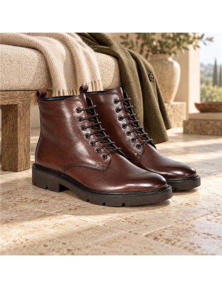 bottines femme de peau marron W-BEVANTE-BROWN