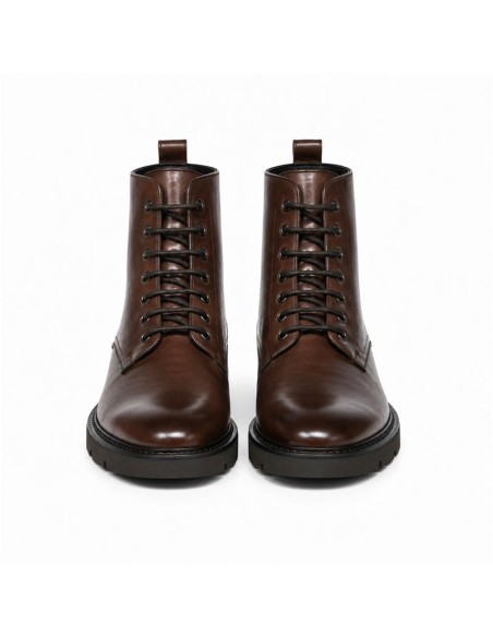 Brown leather women's boots