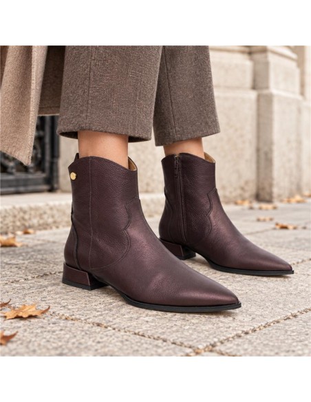 bottines femme lisse marron W-BIMBA-MARRON