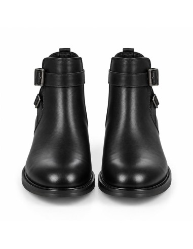 Black leather women's boots