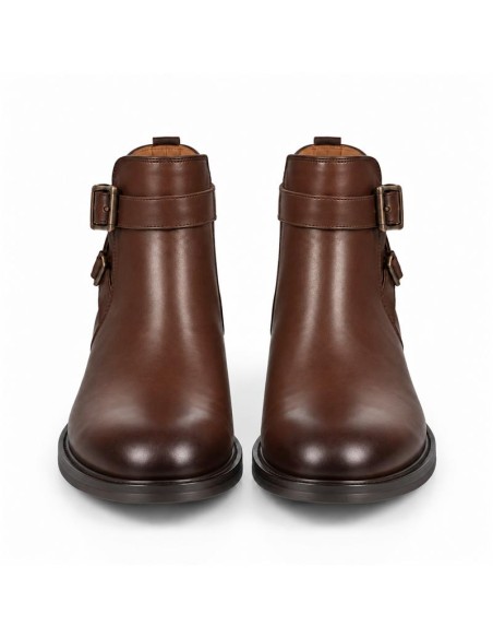 Brown leather women's boots