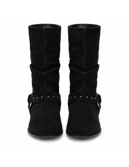 bottes femme de peau le noir W-BONARI-BLACK