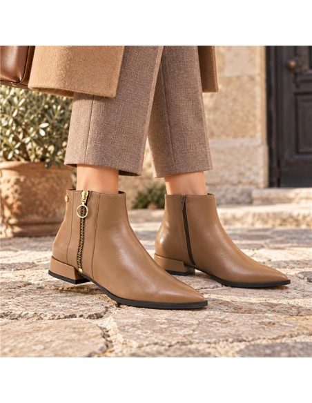 Botines de mujer liso liso color camel