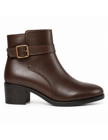 Brown leather women's boots