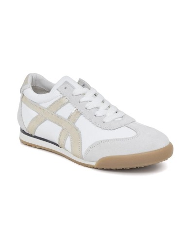 Deportivo de mujer de piel combinado de pieles color marrón