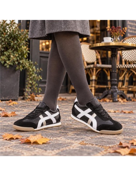 Black leather Women's sneakers