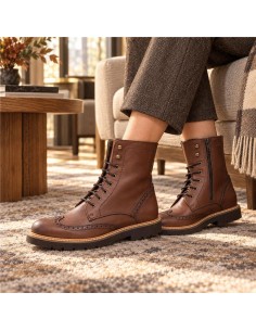 Brown solid color Women's high boots