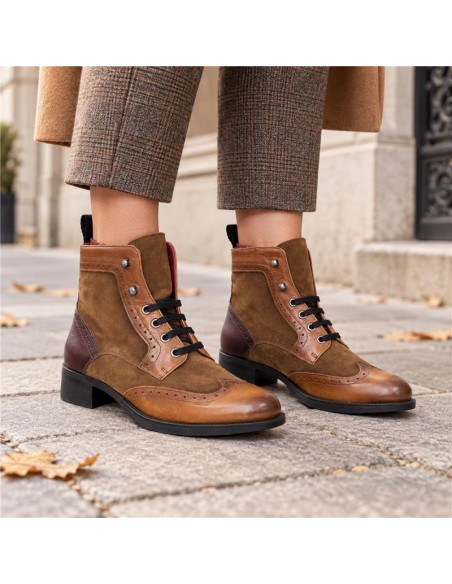 Light Brown combined with leather women's boots