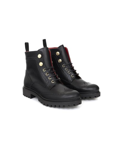 Botines de mujer de piel semi-brogado color marrón