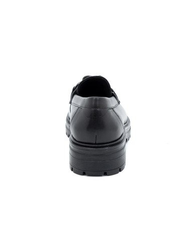 Black leather women's moccasins