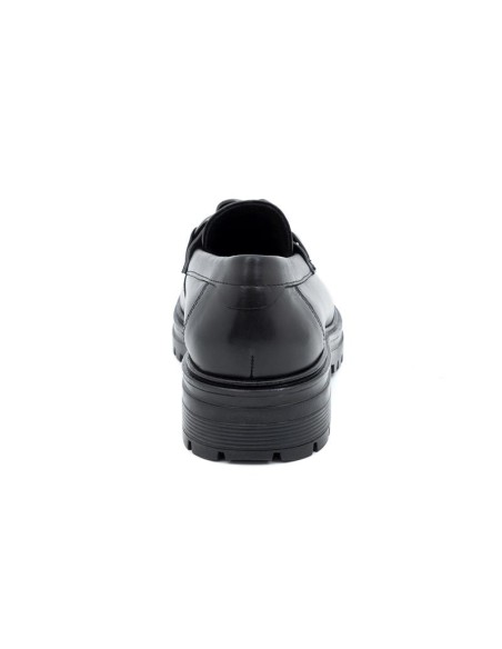 Black leather women's moccasins