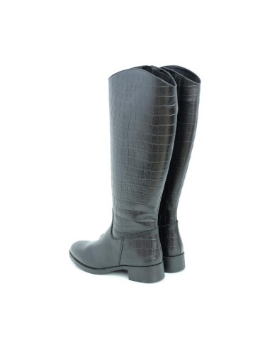 Botas de mujer de piel con piel de coco color negro