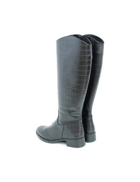 Botas de mujer de piel con piel de coco color negro
