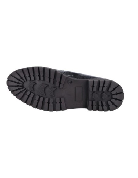 Mocasines de mujer de piel con piel de coco color negro