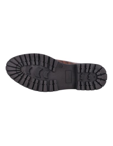 Mocasines de mujer de piel con piel de coco color marrón