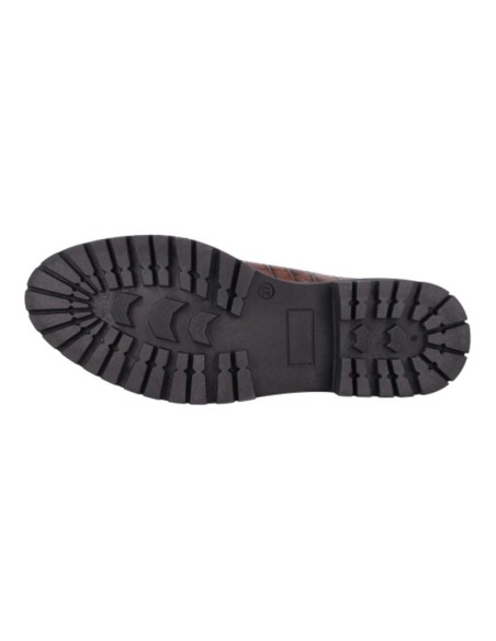 Mocasines de mujer de piel con piel de coco color marrón